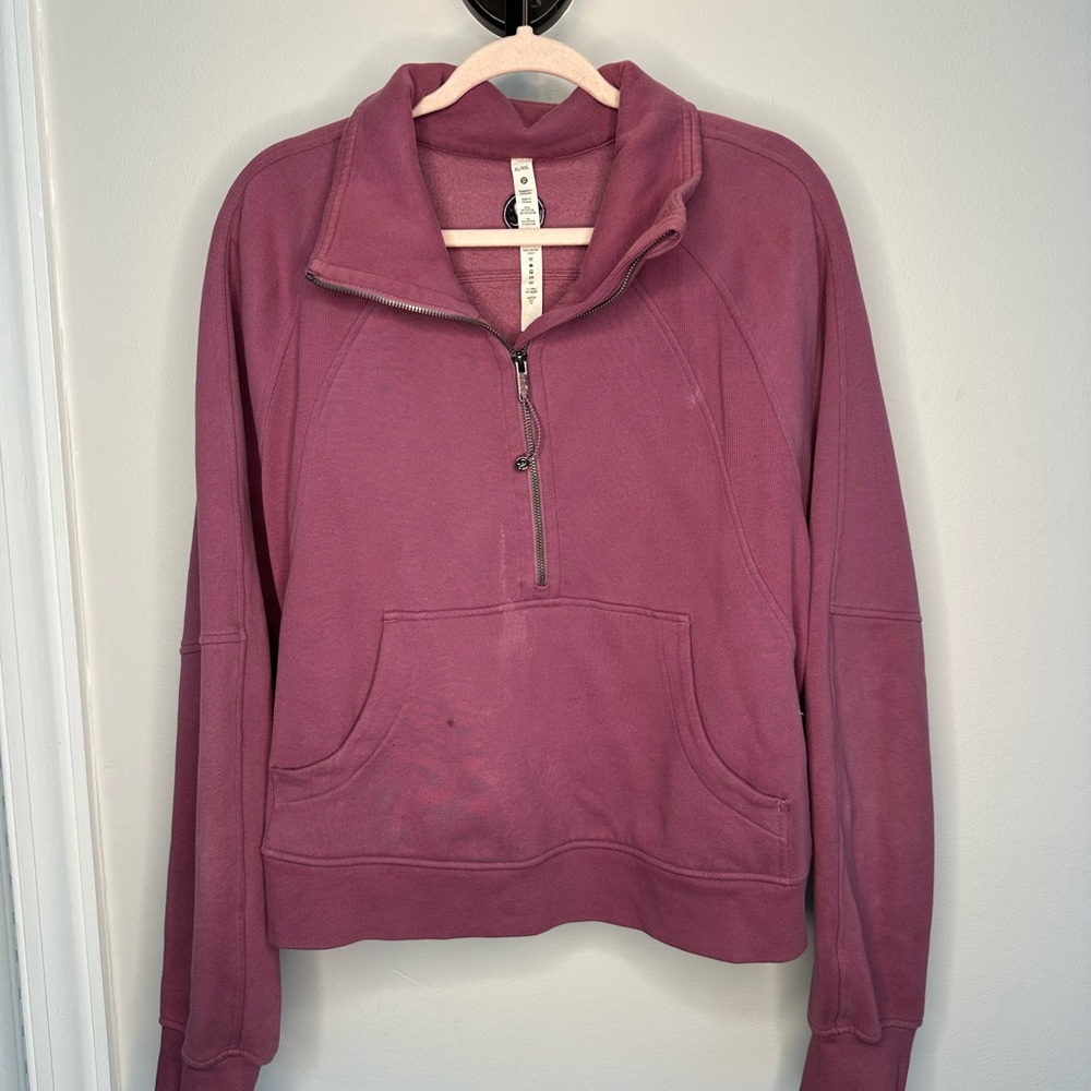 Lululemon Women's Mauve Quarter-Zip Scuba Pullover